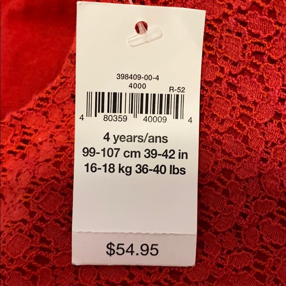 Kids red dress - Picture 4 of 4